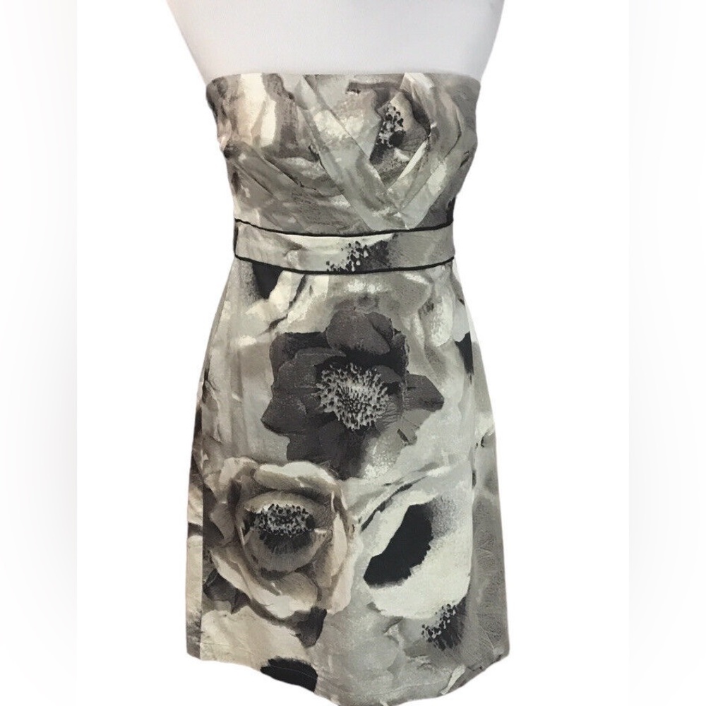 New York & Co. Floral Print Gray Dress